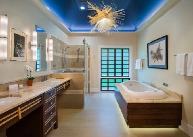 Двухуровневые натяжные потолки